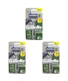 Gillette Sensor3 Recycled Disposable Razors - 3 Pack of 8 Triple Blade Razors with 95% Recycled Plastic Handle for Sustainable Shaving - Buy Online on SooperMarket.com
