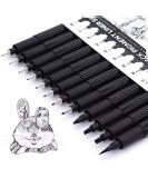 Set of 12 Fine Point Micro Pens for Art Sketching Waterproof Pigment Ink Pens for Manga, Anime, and Scrapbooking - TWOHANDS 20413 - Buy Online on SooperMarket.com