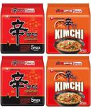 Nong Shim SHIN Ramyun Kimchi & Original Spicy Korean Ramen Noodles Mix Bundle 120g (Pack of 20) HALAL Original x 10 & Kimchi x 10 - Buy Online on SooperMarket.com