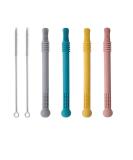 Buy Danneeforsu7 Baby Bite Tube Set - 4 Silicone Bass Rings & Chewing Toys for Toddlers | Safe Teething Solutions with Cleaning Brushes - Buy Online on SooperMarket.com
