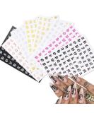 3D Holographic Old English Alphabet Nail Art Stickers - Glitter Self-Adhesive Decals for Acrylic Nails - 8 Sheets - Buy Online on SooperMarket.com