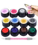 BAIYIYI 12 Color Sculpture Gel Kit for Nail Art Decoration - Creative DIY Carving Gels in Various Colors for 3D Design and Modeling - Buy Online on SooperMarket.com