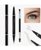 Shop 2-in-1 Waterproof Eyebrow Pencil - Ultra-Precise Dark Brown Eyebrow Makeup with Dual-Ended Brush | International Shipping Available - Buy Online on SooperMarket.com
