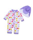 BONVERANO Baby Girls Swimsuit UPF 50+ Sun Protection Purple Flower 2-3 Years - Buy Online on SooperMarket.com