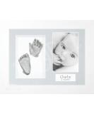 BabyRice Baby Casting Kit | White 12x9 Shadow Box Display Frame | Silver Hand Foot Casts | Light Grey/White - Buy Online on SooperMarket.com