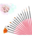 15 PCS Hanyousheng Nail Art Brush Set - Acrylic & Detail Brushes for Professional Nail Design - Ideal for Salon & Home Use - Buy Online on SooperMarket.com