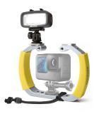 Movo DiveRig4 Diving Rig Bundle with Waterproof LED Light - GoPro and DJI Osmo Action Cam Compatible - Scuba Accessories for Underwater Photography - Buy Online on SooperMarket.com