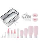 16 Pack MAGIGO Pink Toiletries Travel Bottle Set | TSA Approved Leak Proof Airline Carry-On for Women - Buy Online on SooperMarket.com