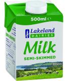 Lakeland Dairies Semi-Skimmed Milk | 24 Pack of 500ml | Long Life | Delicious & High in Protein - Buy Online on SooperMarket.com