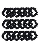 Set of 24 Black Satin Hair Scrunchies for Women - Elastic Hair Ties, Ponytail Holders, Fabric Hair Bands - Girls Hair Accessories - Buy Online on SooperMarket.com