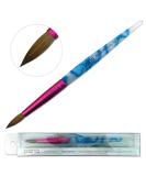 PANA USA Size 8 Acrylic Nail Brush - Pure Kolinsky Hair, White Swirl Blue Handle - Buy Online on SooperMarket.com