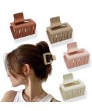 4Pcs Neutral Matte Hair Claw Clips Set for Thick Hair - Small Square & Banana Clips Hair Accessories for Women - Buy Online on SooperMarket.com