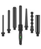 PARWIN PRO BEAUTY 7 in 1 Curling Iron Set - Interchangeable Barrels Dual Voltage Tourmaline Ceramic LCD Display - Heat Resistant Glove Included - Buy Online on SooperMarket.com