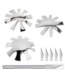 Stainless Steel French Nail Cutter Set with 5 Spare Blades for Acrylic Nails - Manicure Edge Trimmer Tool for Perfect Smile Line, Easy French Tip Cutting - Buy Online on SooperMarket.com