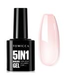 TOMICCA 5 in 1 Builder Nail Gel 15ML - Nude UV Gel Polish for Strong Nails | Nail Repair & Strengthening | Easy to Shape | Nail Art Supplies - Buy Online on SooperMarket.com