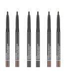 6 Pack Gel Eye Liner Pencils - High Pigment Eyeliner Makeup in Black, Light Brown, Dark Brown - Smooth & Easy to Apply Eyeliner Stick - Buy Online on SooperMarket.com