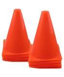 Mirepty 7 Inch Plastic Traffic Cones Sport Training Agility Marker Cone for Soccer, Skating, Football, Basketball, Indoor and Outdoor Games Orange, 12 Pack - Buy Online on SooperMarket.com