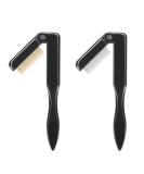 Folding Metal Teeth Eyelash & Eyebrow Comb Set - Professional Tool for Defined Lashes & Brows (Black) - 2PCS - Buy Online on SooperMarket.com