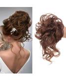 Hair part hair tie updos messy hair bun hair hair part curly wavy big hair bun arthaar tousled updo hair parts for women girls (30t4 dark brown mix light Auburn) 30t4 (dark brown mix light auburn) - Buy Online on SooperMarket.com