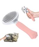 ZIMCATE Cat brush Dog brush ergonomic handle & one-click cleaning Selbst-cleaning brush for short & long-haired dogs/cats/rabbits lower wool brush (pink) - Buy Online on SooperMarket.com