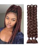 Tess 41 Jumbo Braids Extensions - Crochet Synthetic Hair (3PCs 165g/bundle 100cm) - Chestnut & Chocolate Brown - Buy Online on SooperMarket.com