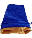 Velvet Dice Bag with Satin Liner 4"x6", Blue Velvet Dice Bag with Gold Satin - Buy Online on SooperMarket.com