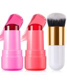 2PCS Cooling Water Jelly Lip Tint & Blush - 3-in-1 Cheek & Lip Makeup - Chill Poppy Pink Stain Gloss - Buy Online on SooperMarket.com