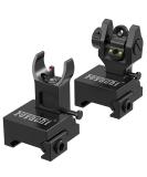 Feyachi S27 Fiber Optic Iron Sights Set with Red/Green Dot Picatinny Backup - Front & Rear Flip Up - Buy Online on SooperMarket.com
