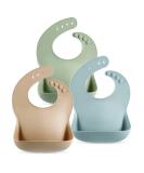 Pandaear 3 pieces silicone bibs feeder bib babyl spots with collecting bowl bpa-free washable waterproof soft cleaning for babies and toddlers boys and girls - Buy Online on SooperMarket.com