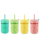 Pandaear 4-Pack Kids Drinking Cups with Straw - Toddler Mason Jar Sippy Cups (8.45 oz) for 6 Months and Up - Durable Fun Design for Children - Buy Online on SooperMarket.com
