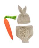 IMEKIS Newborn Easter Bunny Photography Prop Costume Set for Baby Boy/Girl | Crochet Knit Hat, Diaper Cover, Carrot | 1st Birthday Outfit - Buy Online on SooperMarket.com