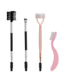 4Pcs Eyebrow Brush Set - Folding Eyelash Separator Comb & Lash Spoolie Mascara Applicator for Perfect Brows - Buy Online on SooperMarket.com