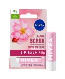 NIVEA 2in1 Caring Lip Scrub (4.8g) Lip Balm with Rosehip Oil and Vitamin E Gently Exfoliates for Super Soft Lips Intensive Lip Care No Need to Wipe Off - Buy Online on SooperMarket.com
