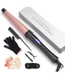 Hair Curling Wand 19-32MM Tapered Curling Iron Professional Ceramic Hair Curler Wand with Heat-Resistant Glove Dual Voltage - Buy Online on SooperMarket.com