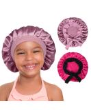 2 PCS Baby Bonnet Toddler Silk Bonnet for Kids Sleeping Cap Curly Natural Hair Silk Hair Bonnets for Girls Boys Infant 5-12 Years Purple - Buy Online on SooperMarket.com