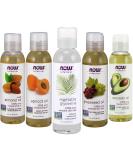 Now Foods Solutions 5-Pack Carrier Oil Gift Set - Almond, Grapeseed, Avocado, Apricot, Vegetable Glycerine Oil - 100% Natural Moisturizing Massage Oils 4 Oz - Buy Online on SooperMarket.com