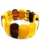 Natural Baltic Amber Stretch Bracelet - Handmade Multicolor Amber Jewelry from Certified Amber Beads - Buy Online on SooperMarket.com