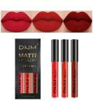 3pcs Dark Red Matte 24-Hour Liquid Lipstick Set | Long-Lasting & Waterproof Lip Stain | Smudge-Proof Lip Gloss Gift Set | Women's Makeup Kit - Buy Online on SooperMarket.com