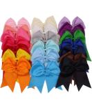 JOYOYO 20Pcs 8 Large Cheer Bows for Girls Ponytail Holder Grosgrain Ribbon Cheerleading Bows Elastic Hair Tie Bands for Baby Girls School College Teens Senior Cheerleader 20 Colors - Buy Online on SooperMarket.com