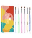 Lofuanna 6pcs Nail Art Liner Brushes Set - Double Ended Dotting Tools for DIY Nail Art Painting & Drawing - Buy Online on SooperMarket.com
