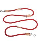 2m Dog Leash with Carabiners | Durable Nylon Training Line for Small Medium & Large Dogs - Adjustable & Portable (Red) - Buy Online on SooperMarket.com