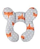 Baby Travel Pillow - Head & Neck Support Cushion for Infant 0-1 Year Old | Car Seat, Pushchair, Stroller | Fox Design - Buy Online on SooperMarket.com