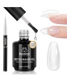 Beetles 7-in-1 Low Heat Builder Gel - 15ml Clear Strengthener with Liner Brush for Nail Art & Design | Perfect Holiday Gift for Women - Buy Online on SooperMarket.com