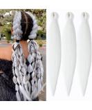 YDDM PRE Stretched Braiding Hair Extensions 26 inch 3packs Extensions Kunsthaar Braids White Hair Extension Art hair for braid Extension for Braids Jumbo Braids Hair (26 inch 60#) 66cm-26 inches (3 SPALL) 60# - Buy Online on SooperMarket.com