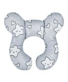 Baby Car Seat Travel Neck Pillow - Infant Head Support Cushion with Cute Cartoon Design - U-shaped Soft Head Neck Protector for Pushchair, Stroller & Car Seat - Five-pointed Star Design - Buy Online on SooperMarket.com
