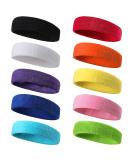 Pack of 10 headbands for men and women sports sweatband forehead elastic hair band made of cotton - Buy Online on SooperMarket.com