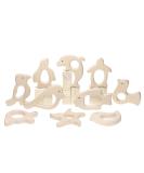Penta Angel 10Pcs Wood Teething Rings Pain Relief Natural Wood Teething Toys Wooden Teether Animals for Infant Toddler  Turtles Swallows Dolphins Starfish Pigeons Birds Woodpeckers Fish Turtle(A) - Buy Online on SooperMarket.com