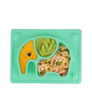 SILIVO Suction Plate Baby Sticky Silicone Baby Plate Toddler Plate Baby Weaning Plate Suction Plates for Babies Weaning (10"x7.8"x1.1")(10"x7.8"x1.1") Green Elephant - Buy Online on SooperMarket.com