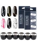 ROSALIND Spider Gel Nail Polish UV Set - 6pcs Kit 5ml | DIY Line Drawing Nail Design - Peel Off Paint | Perfect for Gel Polish 07 - Buy Online on SooperMarket.com