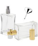 Kosmetex 100ml Square Glass Bottle Set | Tapered Design with Funnel & Perfume Atomizer - 2-Pack for International Shipping - Buy Online on SooperMarket.com